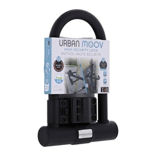 Antivol en U pour vélo/scooter, niveau de sécurité 10/10, métal, certification EN15496, 17,2 x 4 x 26 cm, noir