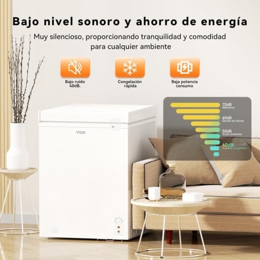Congelador Horizontal EVF-137CDEW 137L Función Dual Frigorífico Blanco E