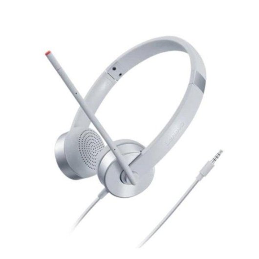Auriculares Lenovo 100 Stereo Analogue con cable jack analógico para oficina Plata