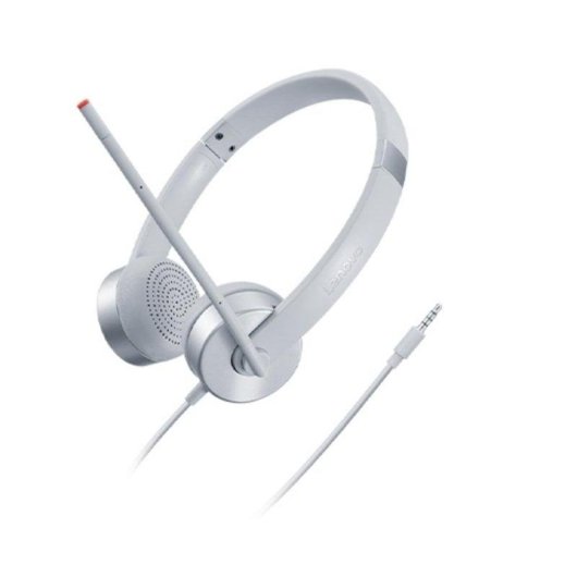 Auriculares Lenovo 100 Stereo Analogue con cable jack analógico para oficina Plata
