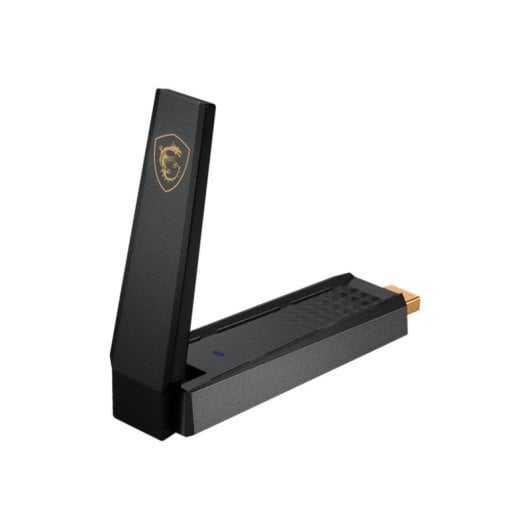 Adaptador USB WiFi MSI GUAXE54 AXE5400 Triple Banda WiFi 6E USB 2.0 Negro 102mm
