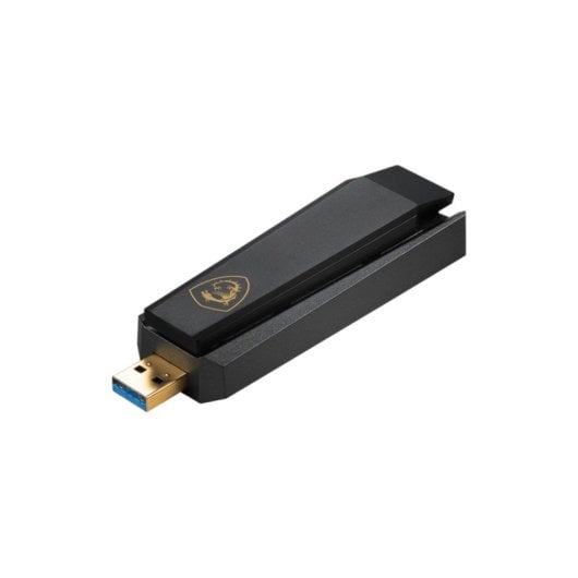 Adaptador USB WiFi MSI GUAXE54 AXE5400 Triple Banda WiFi 6E USB 2.0 Negro 102mm