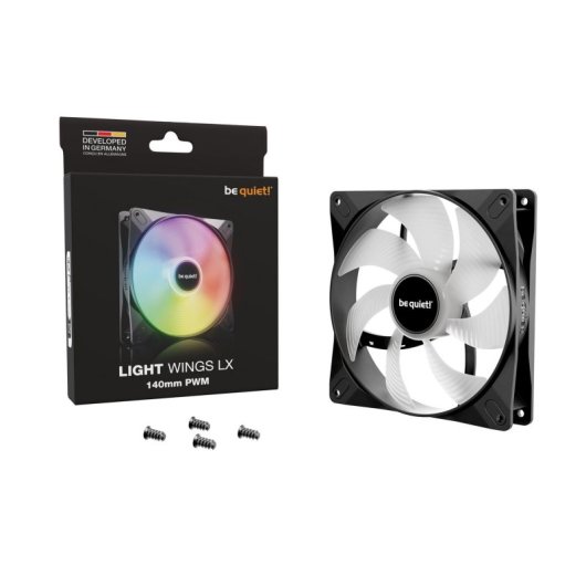 Ventilador be quiet! Light Wings LX 140mm PWM ARGB Negro 1200RPM Ultra Silencioso