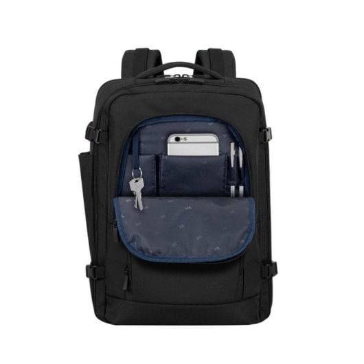 Mochila Rivacase 8461 17.3" impermeable, compartimento portátil, múltiples bolsillos, negra