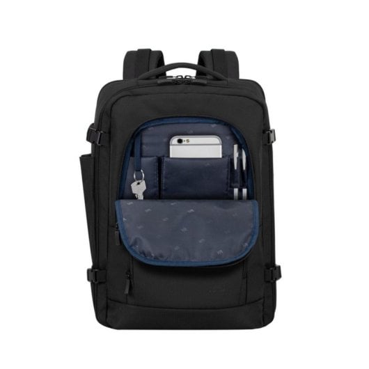 Mochila Rivacase 8461 17.3" impermeable, compartimento portátil, múltiples bolsillos, negra