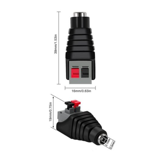 Conector DC hembra Goobay 76749 5.5 x 2.1 mm terminal 2 pines Negro alta compatibilidad