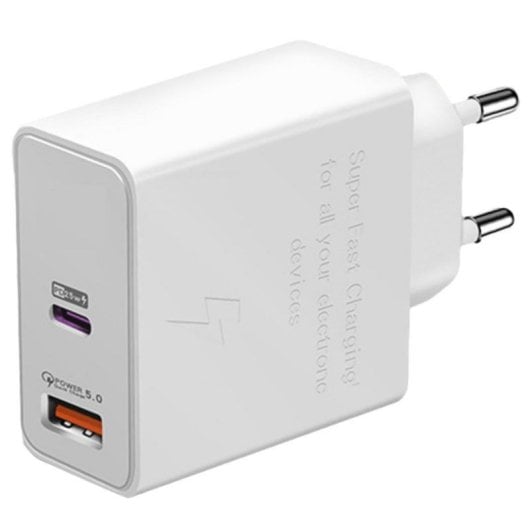 USB Doppel PD Ladegerät 45W Weiß USB Ladegerät USB Typ C USB Typ A