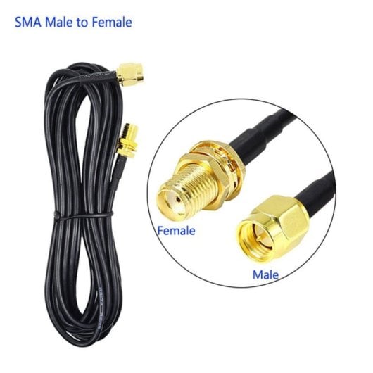 Cable de antena Valueline VGSP02010B20 SMA 2m 50 Ohm Negro PVC cobre alta calidad