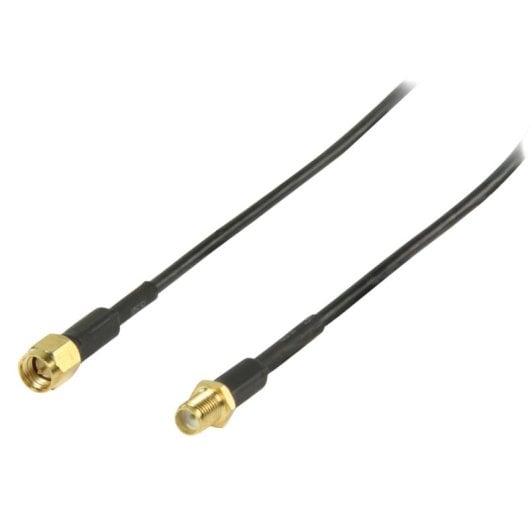 Cable de antena Valueline VGSP02010B10 SMA 1m 50 Ohm Negro cobre PVC alta durabilidad
