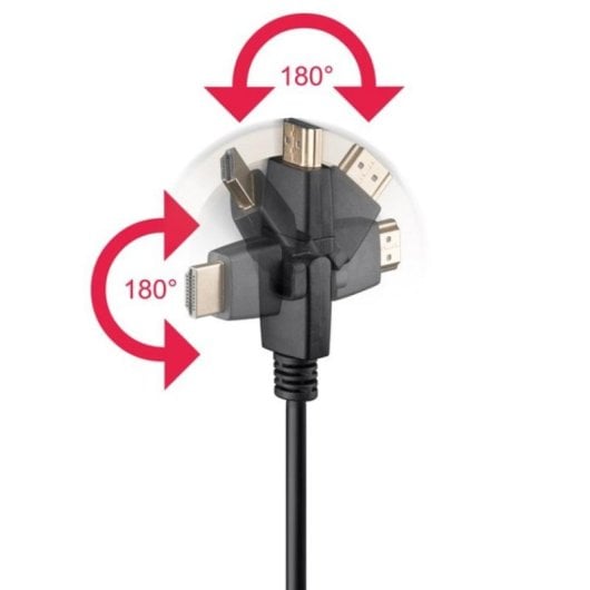 Cable HDMI Goobay 61283 1,5m Negro contactos dorados 4K 3D Ethernet 360° ARC HDCP CEC