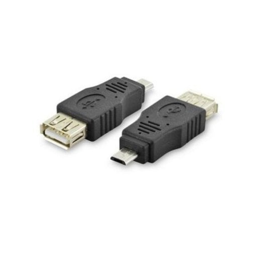 Adaptador USB 2.0 Micro B Macho a USB A Hembra OTG Negro RoHS