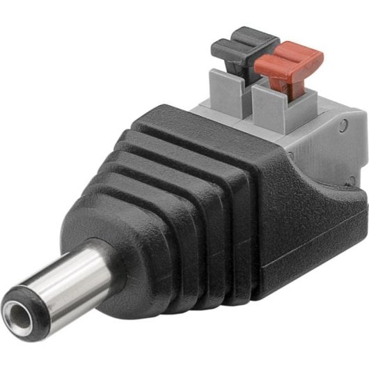 Conector DC macho Goobay 76748 5.5 x 2.1 mm Terminal Block 2-pin Negro Alta Compatibilidad