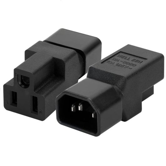 Adaptador Alimentacion C14 Macho A Nema 5-15r  Negro