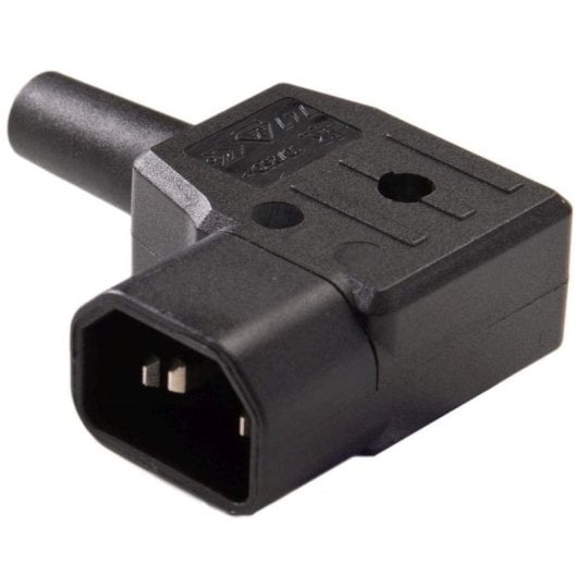 Conector Alimentacion C14 Iec Acodado Macho  Negro