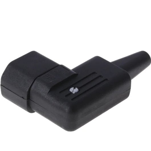 Conector Alimentacion C14 Iec Acodado Macho  Negro