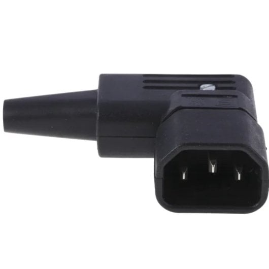 Conector Alimentacion C14 Iec Acodado Macho  Negro