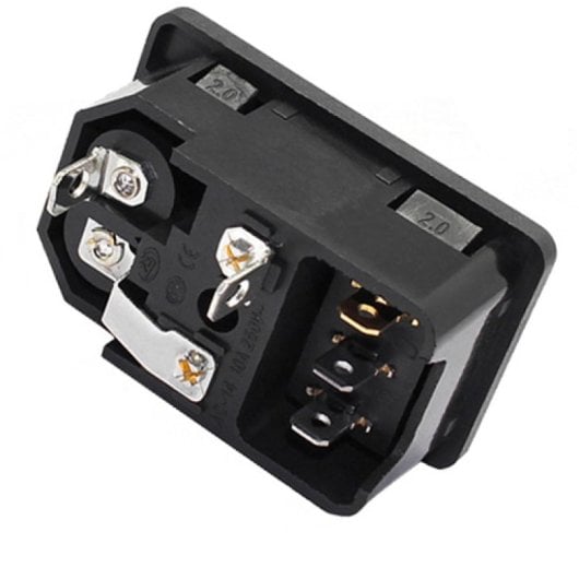 Conector Alimentacion C8 Iec 320 Ac Con Fusible Hembra  Negro 10 A