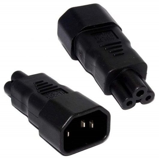 Adaptador Alimentacion Iec C14 Macho A C5 Hembra  Negro