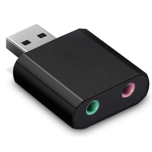 Adaptador Usb Tarjeta Sonido Microfono Auricular  Negro