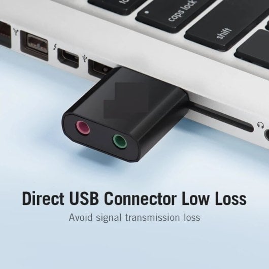 Adaptador Usb Tarjeta Sonido Microfono Auricular  Negro