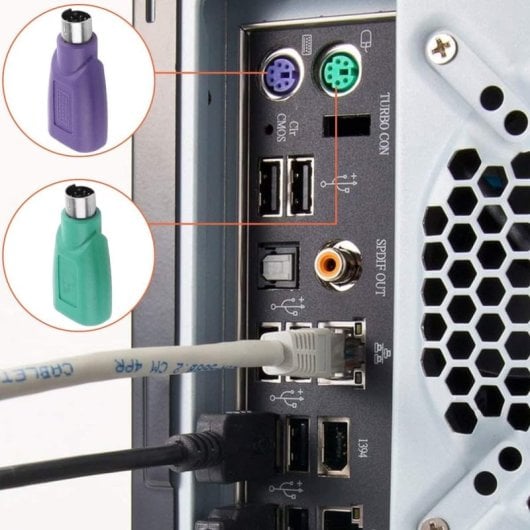 Adaptador Usb A Ps2 Para Teclado  Morado