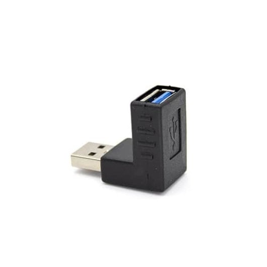 Adaptador Usb 3.0 Macho A Hembra Acodado 90 Grados  Negro