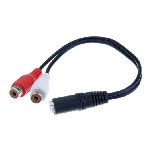 Cable Audio Estereo 2x Rca Hembra - Jack 3.5mm Hembra 0.25 M Negro