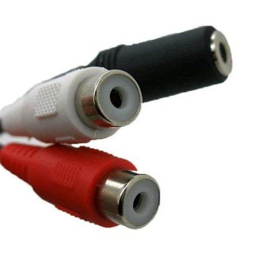 Cable Audio Estereo 2x Rca Hembra - Jack 3.5mm Hembra 0.25 M Negro