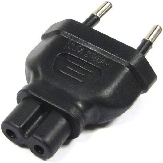 Adaptador De Enchufe Iec-60320 C7 A Bipolar  Negro