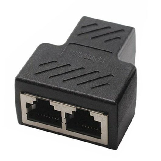 Adaptador Divisor De Red 1 Rj45 A 2rj45  Negro