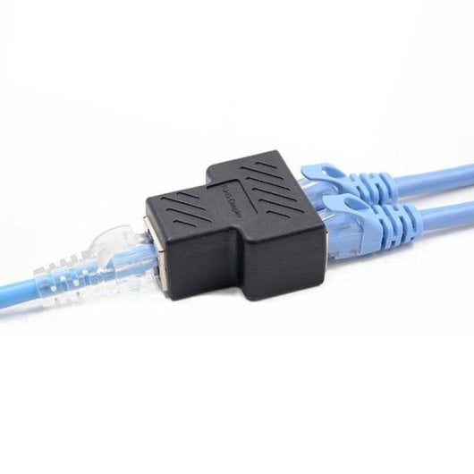 Adaptador Divisor De Red 1 Rj45 A 2rj45  Negro