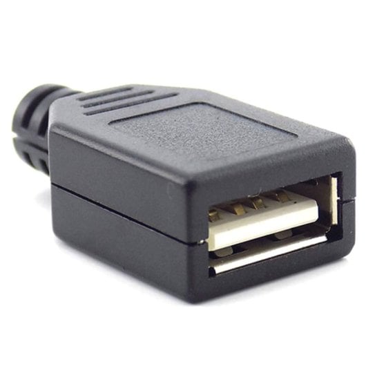 Conector Usb Tipo A Hembra Soldadura 4 Pin  Negro