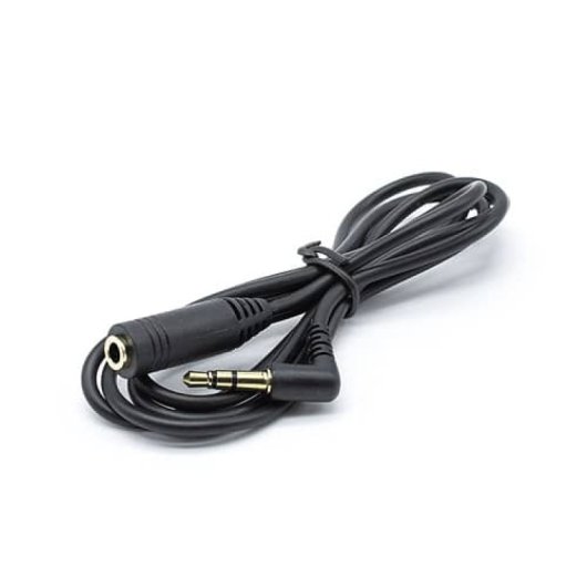 Cable Alargador Jack 3.5 Mm Acodado Dorado 0.50 M Negro