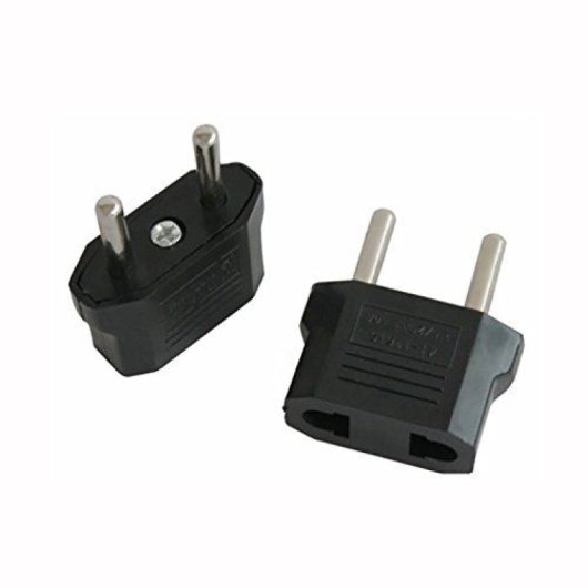 Adaptador De Enchufe De Eeuu A Enchufe Europeo 2  Negro
