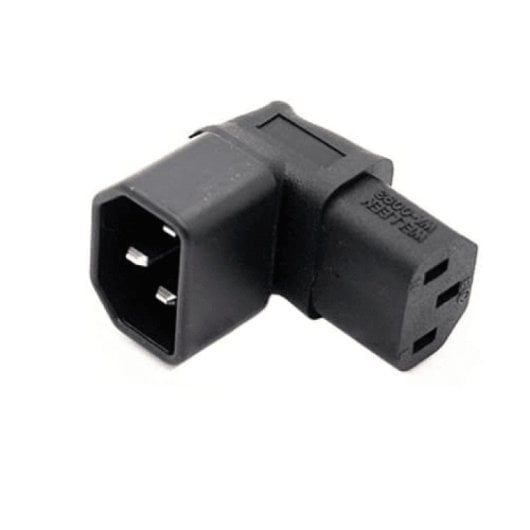 Adaptador Iec C14 A C13 Macho A Hembra Acodado 90 Grados  Negro