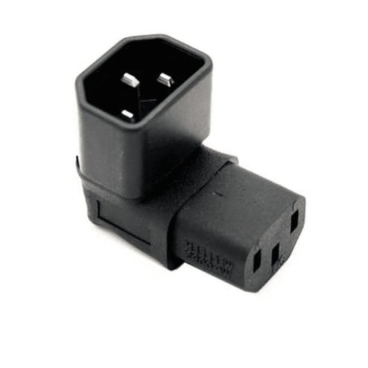 Adaptador Iec C14 A C13 Macho A Hembra Acodado 90 Grados  Negro