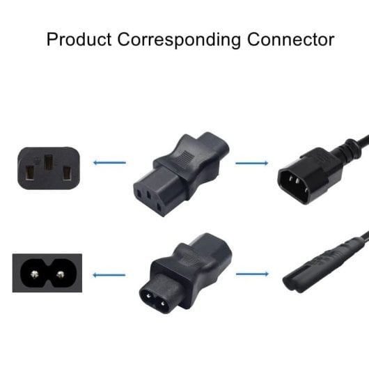 Adaptador Alimentacion C13 Hembra A C8 Macho  Negro