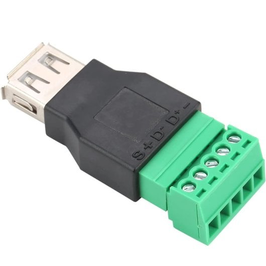 Conector Usb Hembra Terminal De Tornillo 5 Pin  Negro