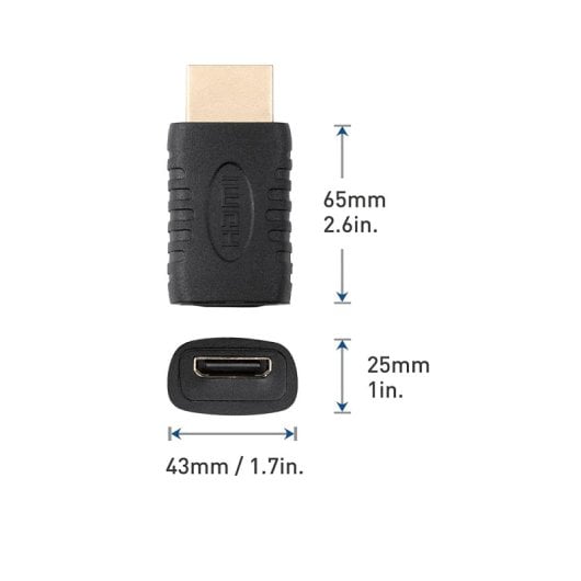 Adaptador Mini Hdmi Hembra - Hdmi Macho  Negro