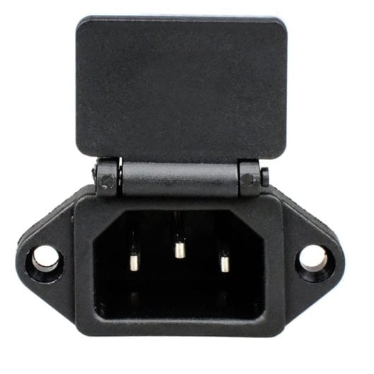 Conector De Alimentacion C14 Ac Macho Con Tapa  Negro 10 A