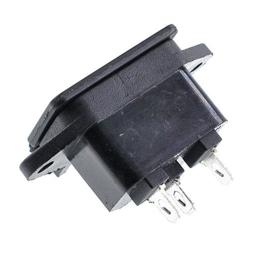 Conector De Alimentacion C14 Ac Macho Con Tapa  Negro 10 A