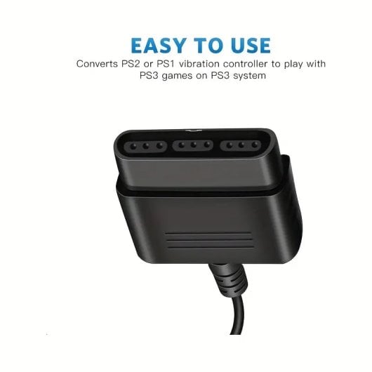 Adaptador Conversor Para Mando De Ps1 Ps2 A Ps3 O Pc  Negro