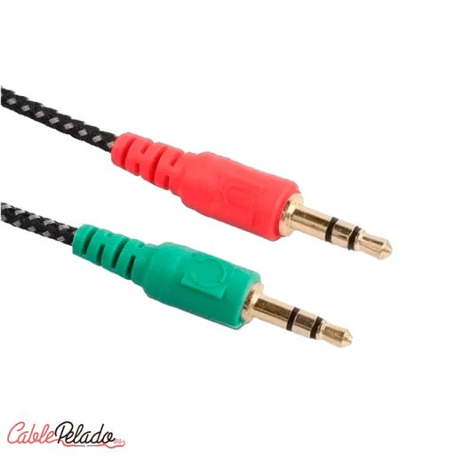 Adaptador Divisor De Auriculares Y Microfono 0.20 M Negro