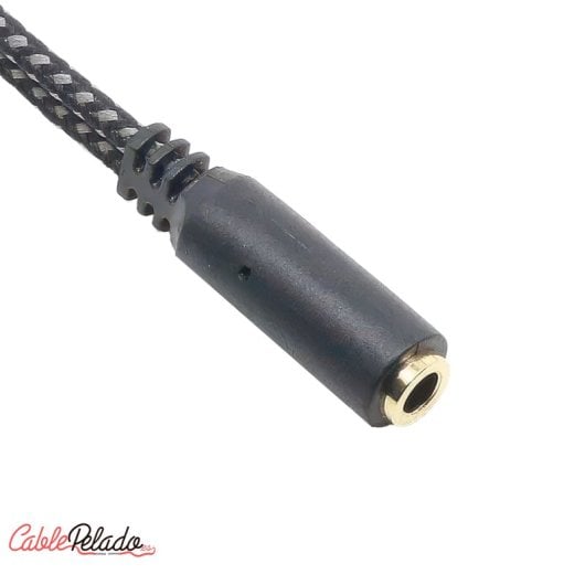 Adaptador Divisor De Auriculares Y Microfono 0.20 M Negro