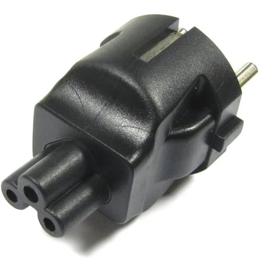 Adaptador De Conector Iec-60320 C5 A Schuko  Negro