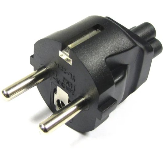 Adaptador De Conector Iec-60320 C5 A Schuko  Negro