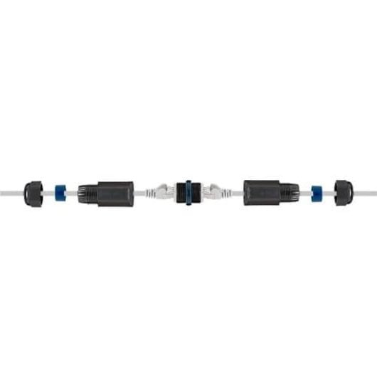 Conector De Cable Red Rj45 Cat6 Ip68  Negro
