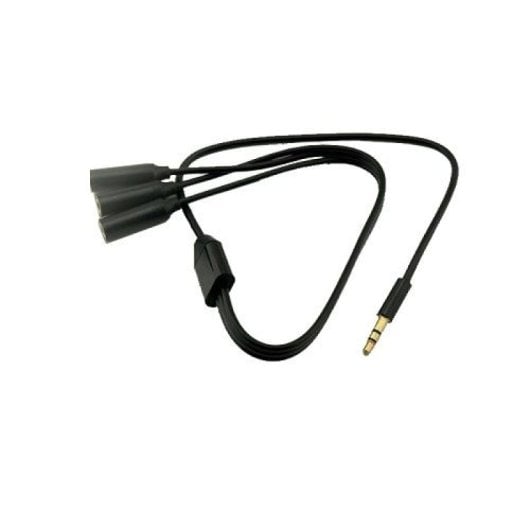 Cable De Audio Estereo 3x Jack 3.5mm Hembra A 3.5mm 0.50 M Negro