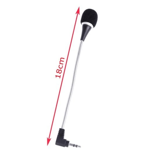 Microfono Flexible Mini 3.5mm Para Ordenador 20 Cm Negro