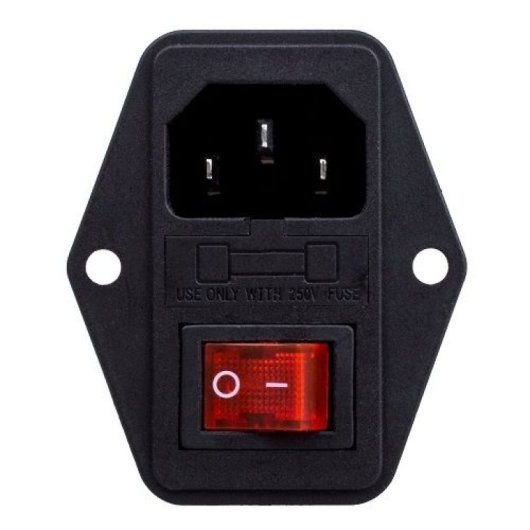 Conector Alimentacion C14 Ac Con Fusible Hembra  Negro 10 A